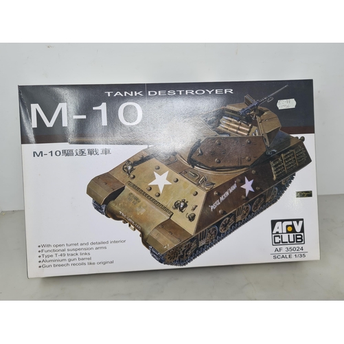 1346 - Nine boxed plastic Kits including Airfix 'Mayflower', Tamiya British S.A.S. Jeep, ARV M-10 Tank Dest... 