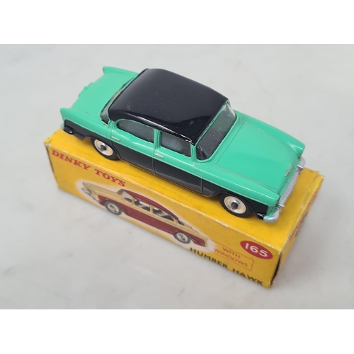 1383 - A boxed Dinky Toys No.165 green and black Humber Hawk, Ex, box VG-Ex