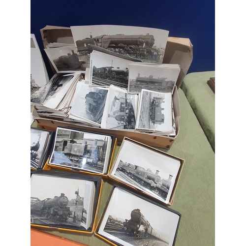 1399 - Four boxes containing an extensive collection of Photographs of mainly British steam locomotives and... 