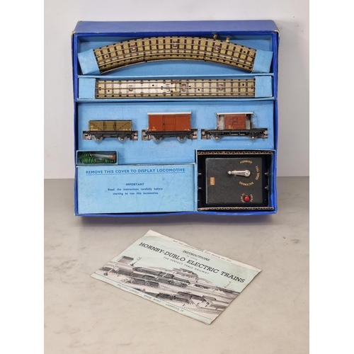 1011 - A boxed Hornby Dublo EDG7 Royal Scot LNER Goods Set, locomotive and wagons in mint condition, locomo... 