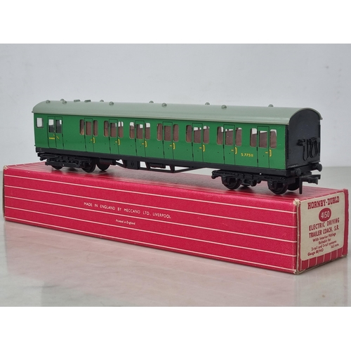 1035 - A boxed Hornby Dublo 4150 S.R. Trailer Coach in mint condition, has been lightly run. Box in near pe... 