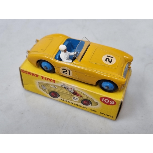 1197 - A boxed Dinky Toys No.109 yellow Austin-Healey 100 Sports, Nr M-M, box superb