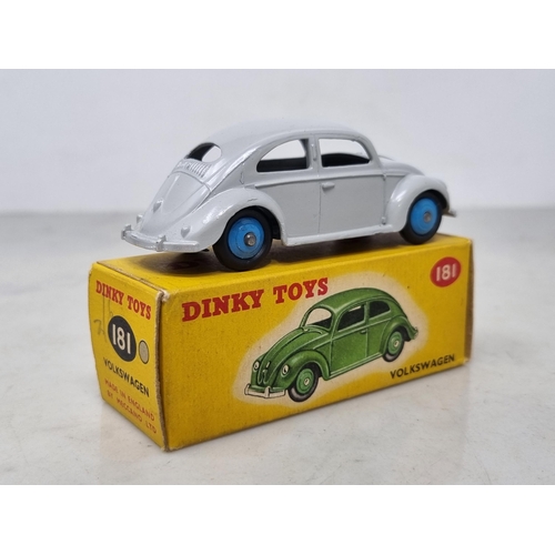 1200 - A boxed Dinky Toys No.181 grey Volkswagen, Nr M-M, box Ex