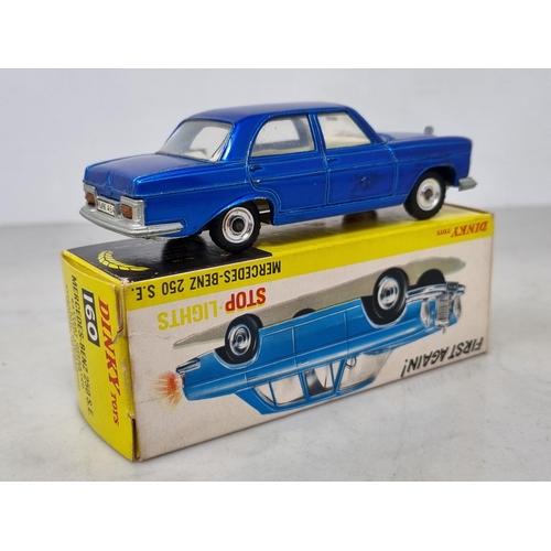 1244 - A boxed Dinky Toys No.160 Mercedes-Benz 250SE (slight mark to passenger door), VG-Ex, box Ex with le... 