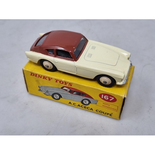 1246 - A boxed Dinky Toys No.167 brown and cream AC Aceca, Nr M-M, box Ex