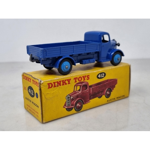 1258 - A boxed Dinky Toys No.412 blue Austin Covered Wagon, Nr M-M, box Ex