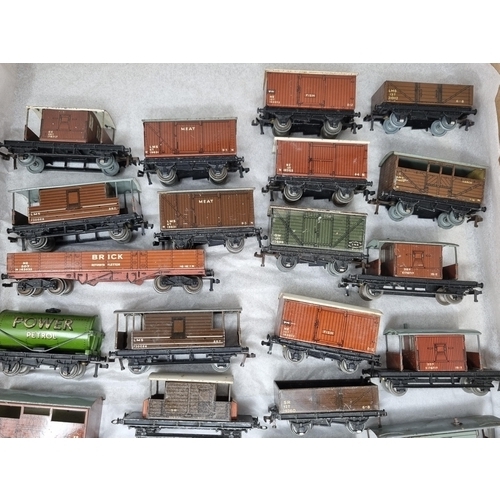 1065 - Hornby Dublo, over thirty 3-rail Wagons to include SR Brake, Meat, Open and an Atholl Tender, genera... 