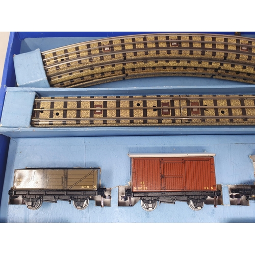 1011 - A boxed Hornby Dublo EDG7 Royal Scot LNER Goods Set, locomotive and wagons in mint condition, locomo... 