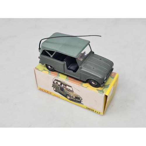 1253 - A boxed French Dinky Toys No.800 black Renault Sinpar 4x4 with radio, camouflage net and transfers, ... 