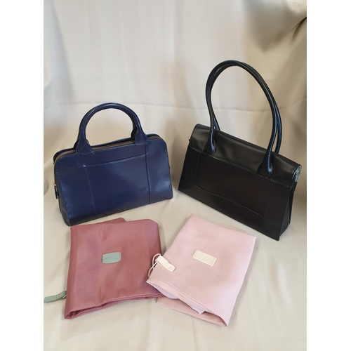 195 - A Radley black leather Handbag and a Radley navy leather Handbag