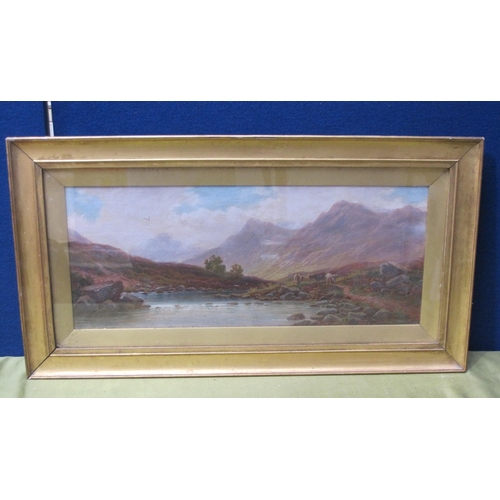 433 - ALBERT DUNNINGTON Glen Sannox in the Isle of Arran, signed and dated 1921 oil on canvas, 10 1/4 x 24... 