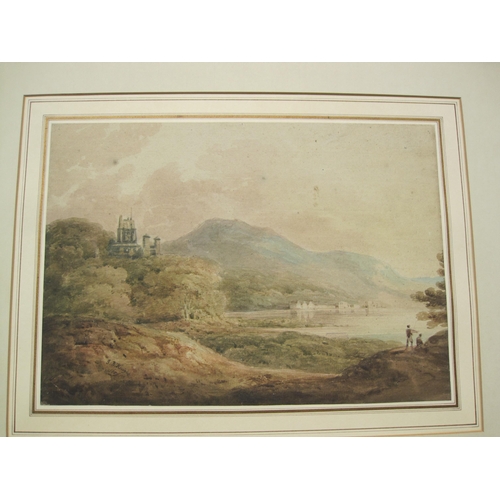 435 - FOLLOWER OF DAVID COX. Harvest-Time, watercolour, unframed, 9 x 14 1/2 in; four watercolours by othe... 