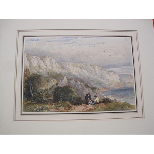 435 - FOLLOWER OF DAVID COX. Harvest-Time, watercolour, unframed, 9 x 14 1/2 in; four watercolours by othe... 