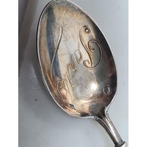 138 - A George IV silver Caddy Spoon fiddle pattern, London 1828, another, fiddle and shell pattern, Londo... 