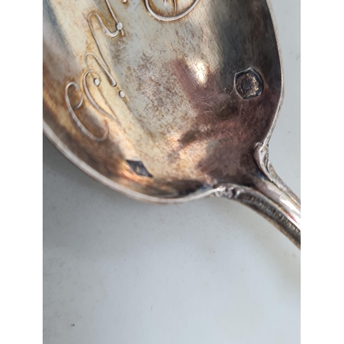 138 - A George IV silver Caddy Spoon fiddle pattern, London 1828, another, fiddle and shell pattern, Londo... 