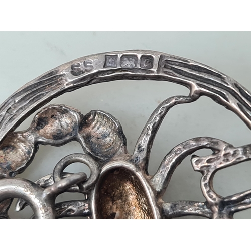 149 - A silver chain link Bracelet with padlock clasp, a silver bangle, silver Lobster Pendant, St Christo... 