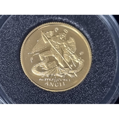 296 - An Isle of Man gold 1/20th Angel, 1994, in case and capsule