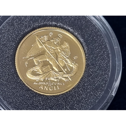 296 - An Isle of Man gold 1/20th Angel, 1994, in case and capsule