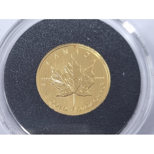 297 - A Canadian gold 1/20th ounce Maple Leaf 1995, in case of issue with certificate