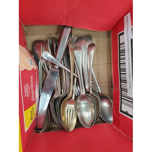 360 - A quantity of plated items including a glass Salad Bowl and Servers, Baskets, Condiments, Caster, Cu... 