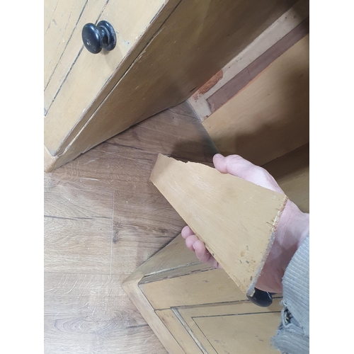 42 - A painted pine Washstand with shaped upstand fitted pair of long drawers over pair of panelled doors... 