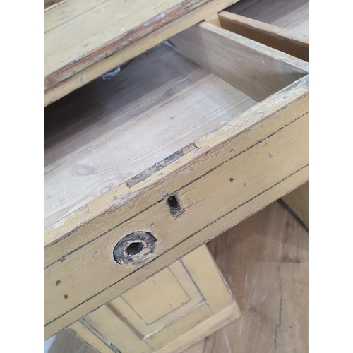 42 - A painted pine Washstand with shaped upstand fitted pair of long drawers over pair of panelled doors... 