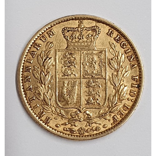 247 - A Victoria, 1861 Shield back Sovereign