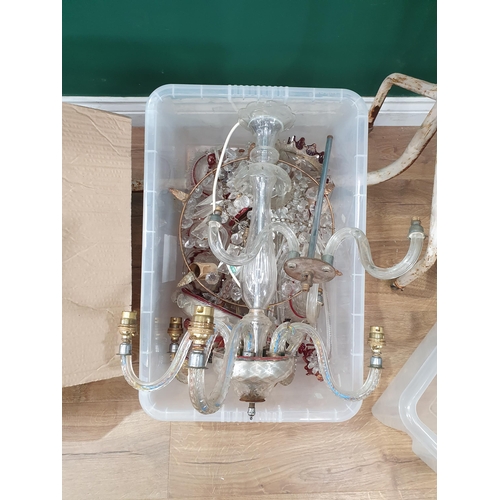 745 - A quantity of Chandelier parts, gilt Wall Lights etc (R10)