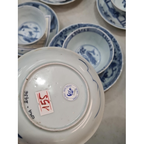 374 - Eight Ca Mau Tea Bowls and Saucers of varying designs and two Tek Sing Saucer Dishes (R5)