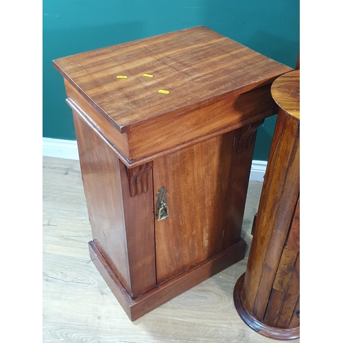 10 - A modern hardwood narrow open Bookcase fitted drawer to base 5ft 11in H x 1ft 10in W, a mahogany Cup... 