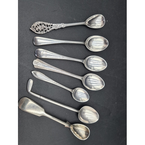 116 - A Victorian silver Spoon with ornate floral decoration, London 1895, four various silver Spoons, gol... 