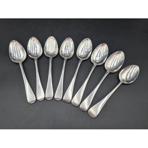 119 - Four George III silver Dessert Spoons old english pattern, London 1808, and four others, similar, 22... 