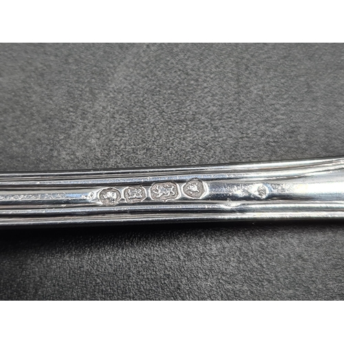 146 - A Victorian silver Sauce Ladle king's pattern engraved initial with coronet, London 1852