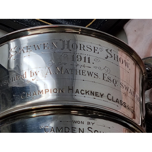 149 - An Edward VII silver two handled Trophy with presentation inscription 