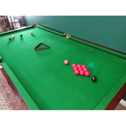 2 - A part size mahogany Snooker Table with slate bed and balls 7ft 10in L x 4ft 1in W (R7)