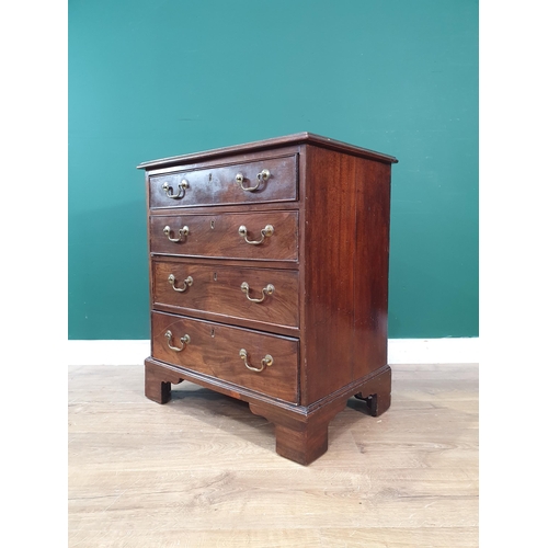 20 - A George III mahogany Chest of four graduated long drawers on bracket feet converted (possibly conve... 