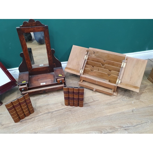 289 - A rosewood Stationary Cabinet with inlaid boxwood decorations, a pine Stationary Cabinet, a hardwood... 