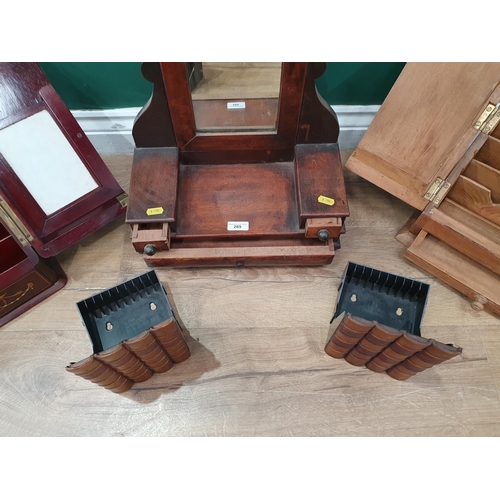 289 - A rosewood Stationary Cabinet with inlaid boxwood decorations, a pine Stationary Cabinet, a hardwood... 