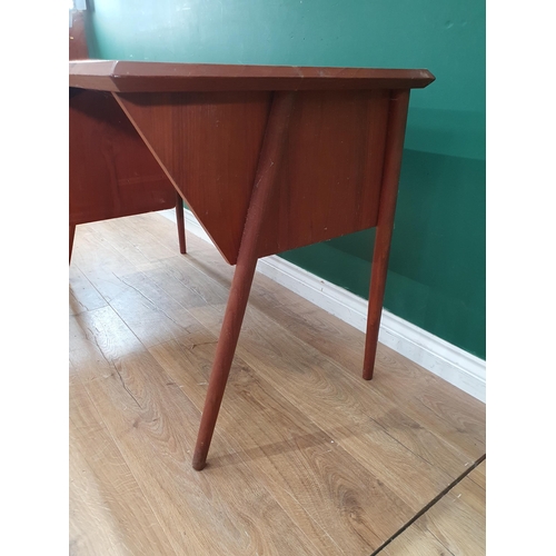 298 - A Danish Teak Desk by Gunnar Nielsen for Tibergaard, the rectangular top above three fitted drawers,... 