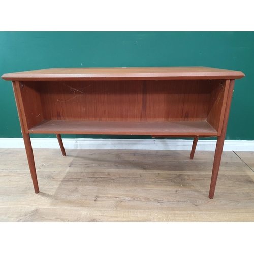 298 - A Danish Teak Desk by Gunnar Nielsen for Tibergaard, the rectangular top above three fitted drawers,... 