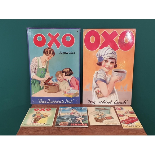 3 - Six cardboard Advertising Posters for 'Oxo' 'Simoniz Wax', 'Player's Cigarettes' and 'Hillman Minx' ... 