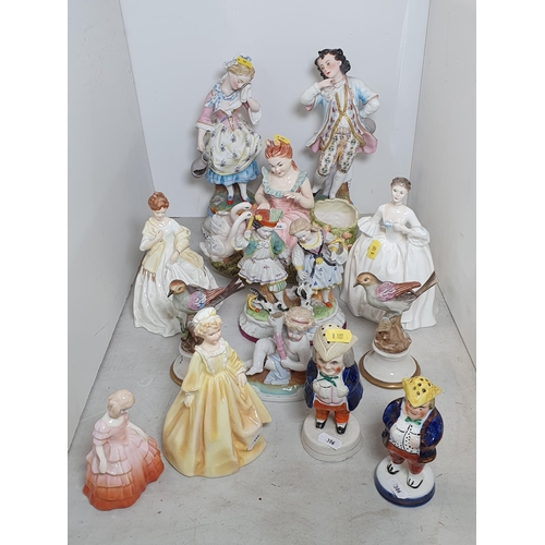 306 - A collection of Figurines including Royal Worcester Figures - 'Grandmother's Dress' and 'First Dance... 