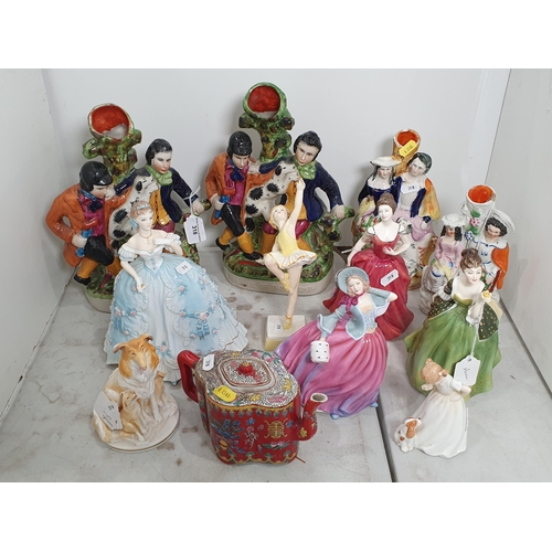 318 - A collection of Figures including Royal Doulton - 'Fleur', 'Innocence', 'Autumn Breeze', 'Sit', Roya... 