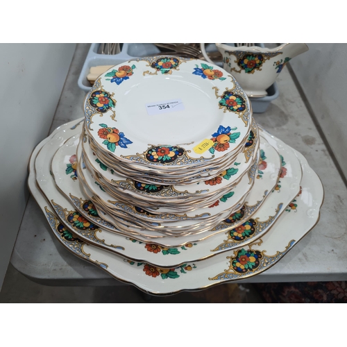 354 - A collection of Burleighware Meat Plates and other Plates and a quantity of Cutlery (R5)