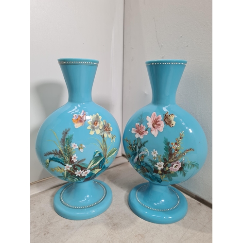 356 - Two pairs of Victorian Vaseline glass Vases (R5)