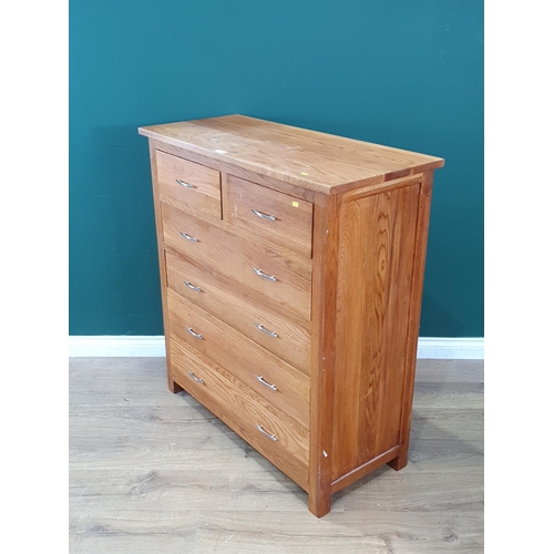 37 - A modern light wood Chest of two short short and four long drawers, 3ft 3in W (R4)