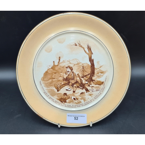 52 - A Grimwades Plate with Bairnsfather war scene 