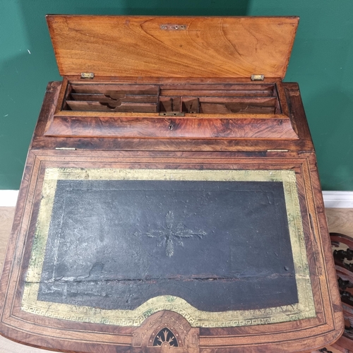 600 - A Victorian walnut and inlaid Davenport fitted four drawers to one  2ft 8in H x 1ft 10in W and a Vic... 