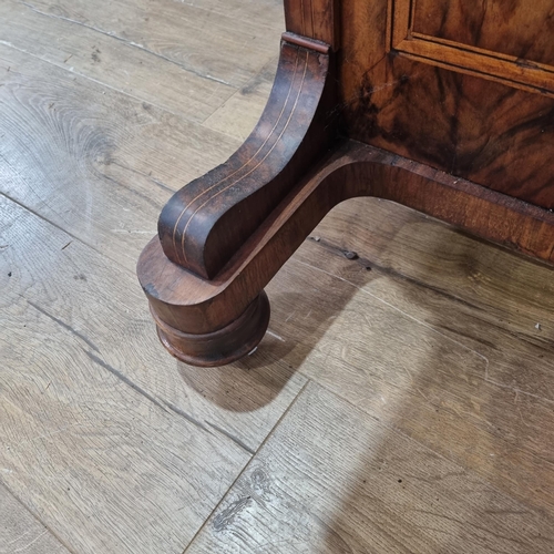 600 - A Victorian walnut and inlaid Davenport fitted four drawers to one  2ft 8in H x 1ft 10in W and a Vic... 