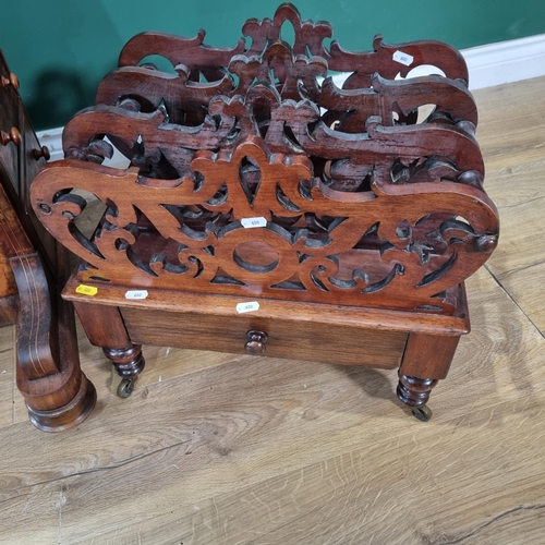 600 - A Victorian walnut and inlaid Davenport fitted four drawers to one  2ft 8in H x 1ft 10in W and a Vic... 